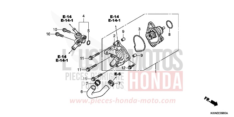 WATER PUMP for PCX 125 PEARL SIENA RED (R320) from 2013